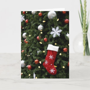 North America. Christmas decorations on tree. 5 Feiertagskarte