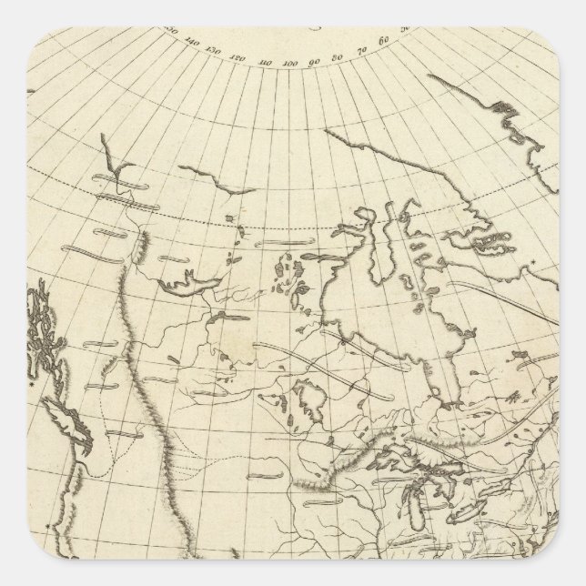 North America Outline Quadratischer Aufkleber (Vorderseite)