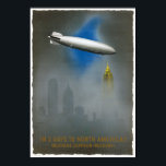 North America Zeppelin Vintage Poster 1937<br><div class="desc">Vintage travel poster from Germany promoting air travel by Zeppelin to North America. Published in 1937 Please note that our posters are high quality reproduktions based on professional, very high resolution scans of the original. Our manual retouching process does not involve the use of filter that remove originany details or...</div>