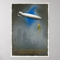 North America Zeppelin Vintage Poster 1937