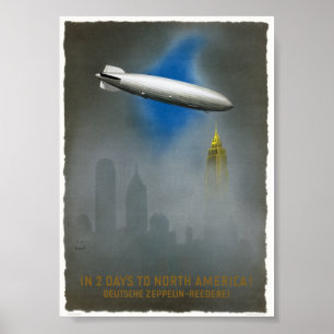 North America Zeppelin Vintage Poster 1937