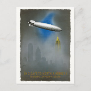North America Zeppelin Vintage Poster 1937 Postkarte