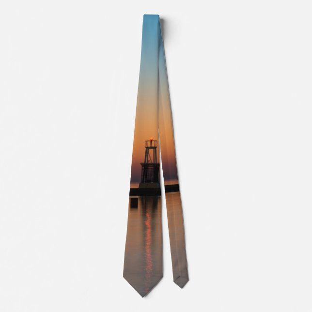North Ave Lighthouse Sunrise Neck Tie Krawatte (Vorderseite)