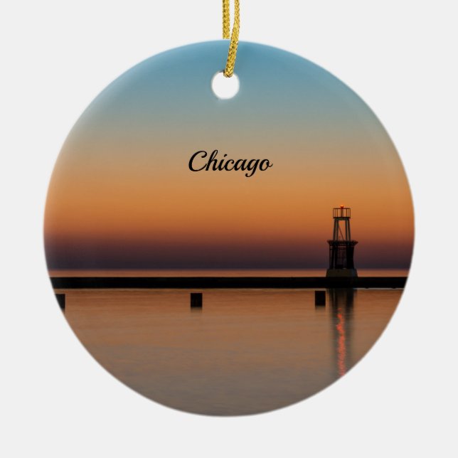 North Ave Lighthouse Sunrise Souvenir Ornament (Vorne)