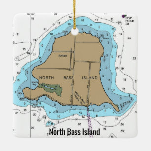 North Bass Island Lake Erie Chart Keramikornament
