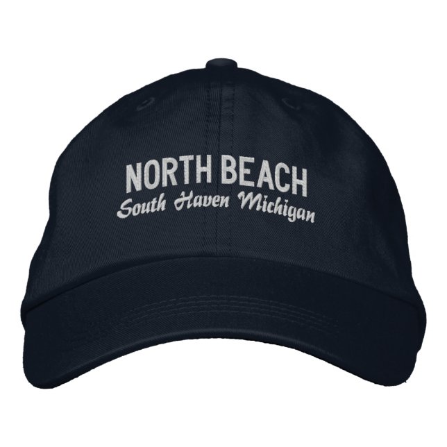 North Beach Michigan bestickte Baseballkappe (Vorderseite)