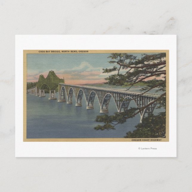North Bend, Oregon - Coos Bay Bridge View Postkarte (Vorderseite)