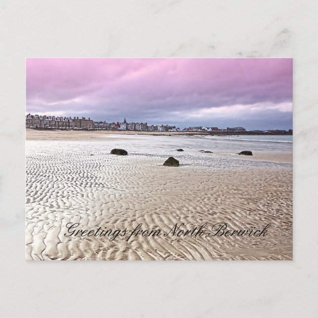 North Berwick Beach in Schottland, Postcard Postkarte (Vorderseite)