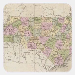 North Carolina 4 Quadratischer Aufkleber