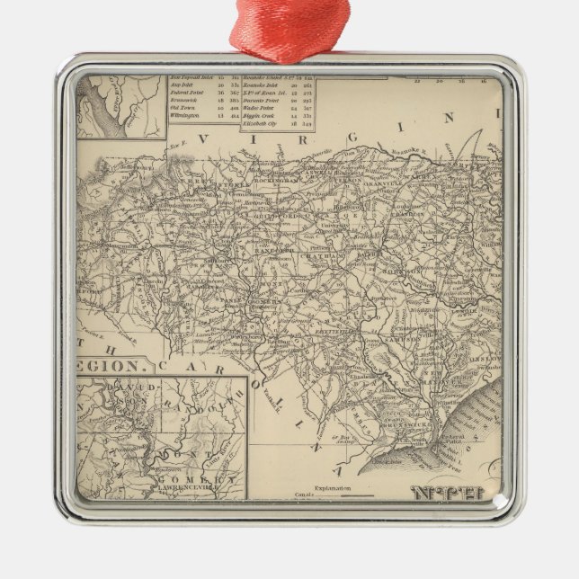 North Carolina 6 Silbernes Ornament (Vorne)