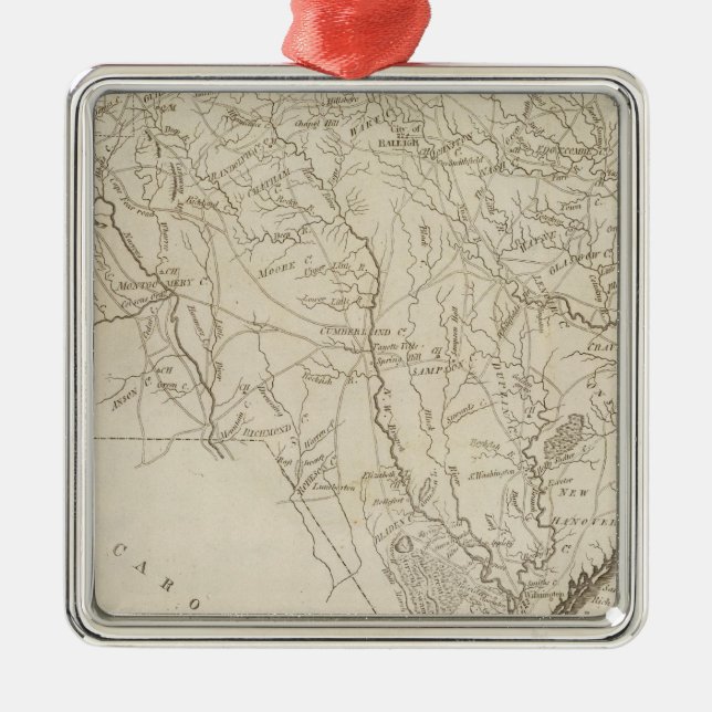 North Carolina 6 Silbernes Ornament (Vorne)