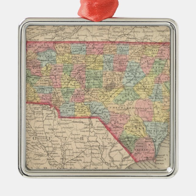 North Carolina 8 Silbernes Ornament (Vorne)