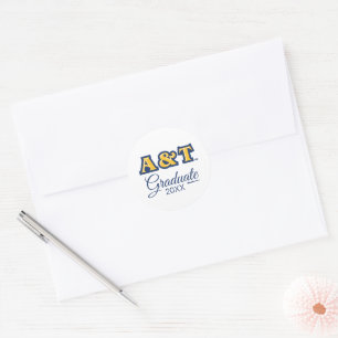 North Carolina A&T Staat University   A&T Wordmark Runder Aufkleber