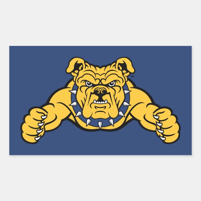 North Carolina A&T Staat University | Bulldog Rechteckiger Aufkleber (Vorderseite)
