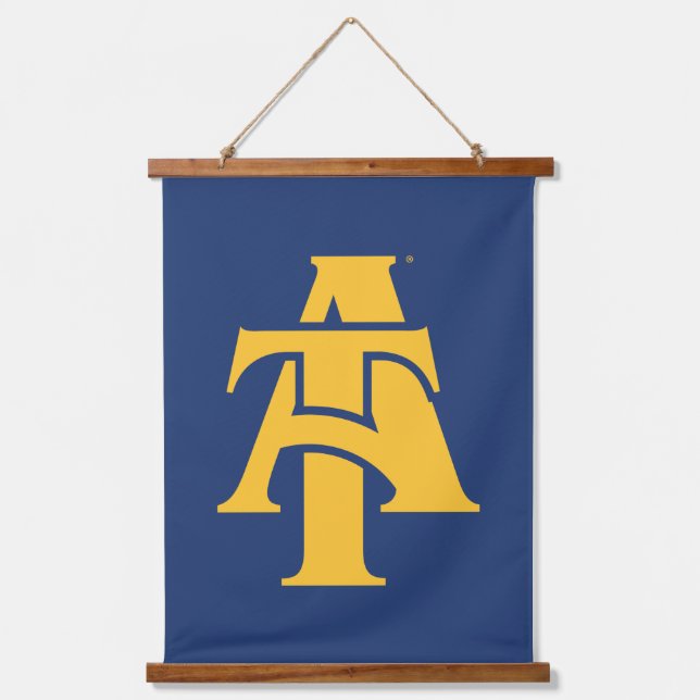 North Carolina A&T Staat University | Ein Logo Wandteppich Mit Holzrahmen (Vorderseite)