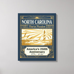 North Carolina Art Deco Amerika 250. Jahrestag Leinwanddruck