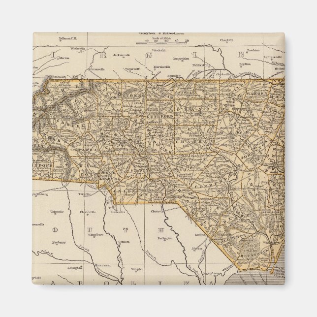 North Carolina Atlas Map Magnet (Vorne)