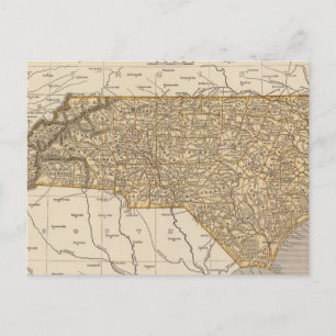 North Carolina Atlas Map Postkarte