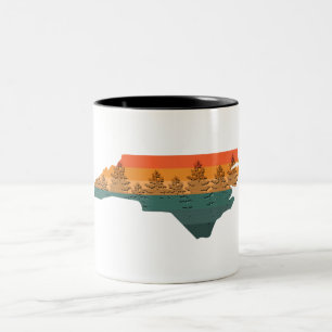 North Carolina Baum-Silhouette Zweifarbige Tasse