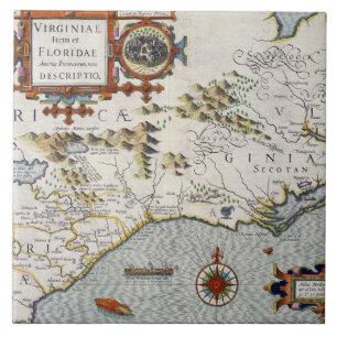 North Carolina, betitelt 'Virginiae Einzelteil und Fliese
