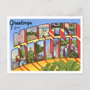 North Carolina Big Letters Postcard Postkarte