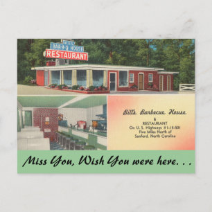 North Carolina, Bill's Barbecue House, Sanford Postkarte