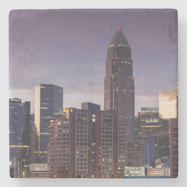 North Carolina, Charlotte, erhöhte Sicht Steinuntersetzer (Vorderseite)