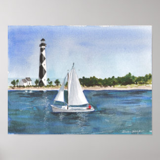 North Carolina Coastline Print Poster