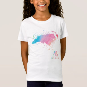 North Carolina der Aquarell-Karten- T-Shirt