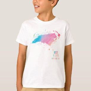 North Carolina der Aquarell-Karten- T-Shirt