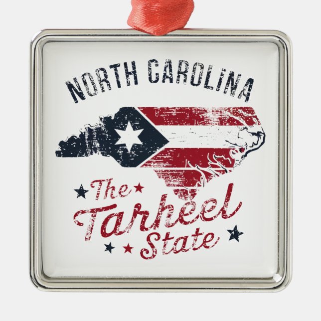 North Carolina Der Staat Tarheel Ornament Aus Metall (Vorne)