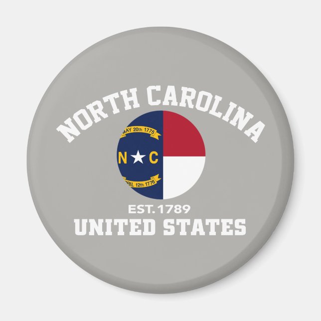 North Carolina Est 1789 USA Staat Independence Day Magnet (Vorne)