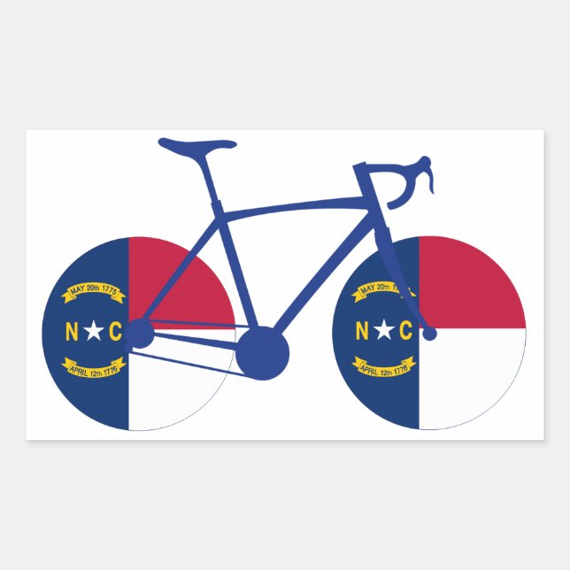 North Carolina Flag Cycling Rechteckiger Aufkleber (Vorderseite)