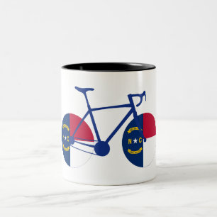 North Carolina Flag Cycling Zweifarbige Tasse