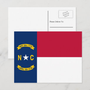 North Carolina Flag, Fahne von North Carolina Postkarte