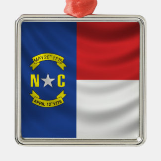 North Carolina-Flagge Silbernes Ornament