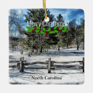 North Carolina, Frohe Weihnachten, Keramikornament