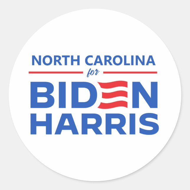 North Carolina für Biden Harris Runder Aufkleber (Vorderseite)