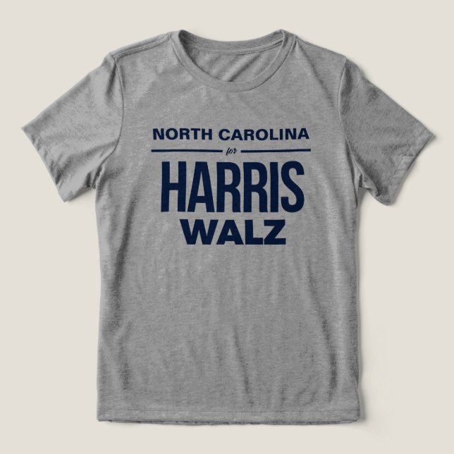 North Carolina für Harris Walz Tri-Blend Shirt (Design Vorderseite)