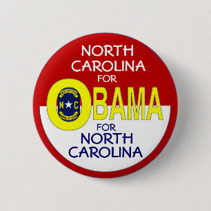 NORTH CAROLINA FÜR OBAMA-Knopf Button