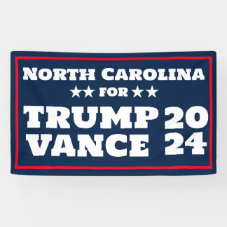 North Carolina für Trump Vance 2024 Banner