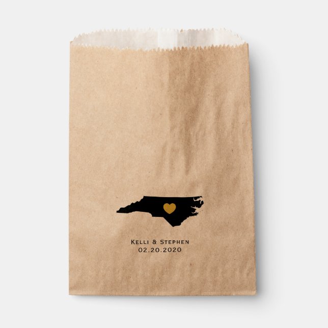 North Carolina Gastgeschenk Hochzeit Leckerei Sack Geschenktütchen (Vorderseite)