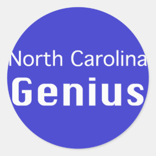 North Carolina Genius Geschenke Runder Aufkleber