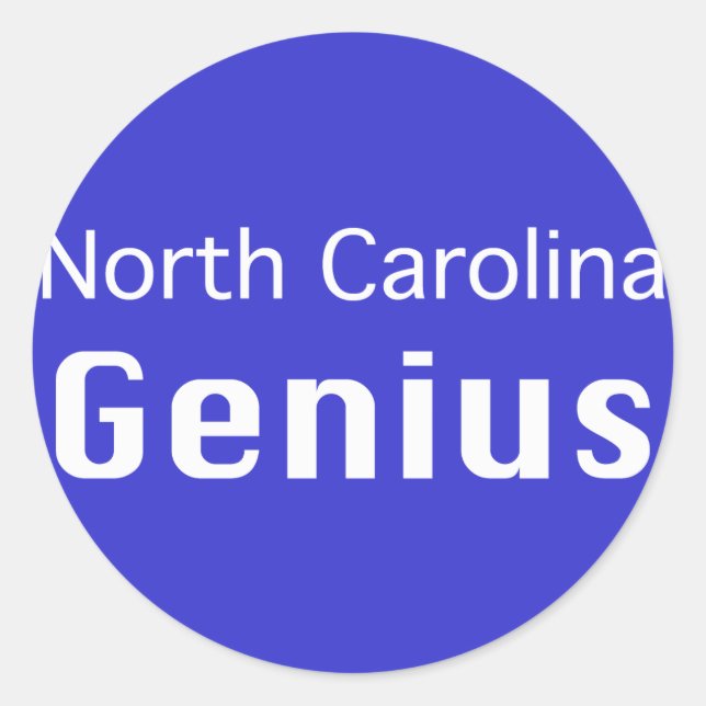 North Carolina Genius Geschenke Runder Aufkleber (Vorderseite)