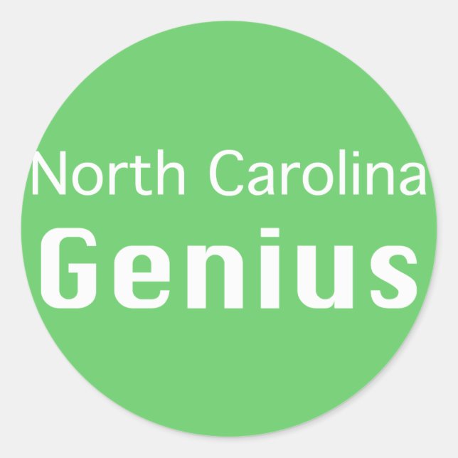 North Carolina Genius Geschenke Runder Aufkleber (Vorderseite)