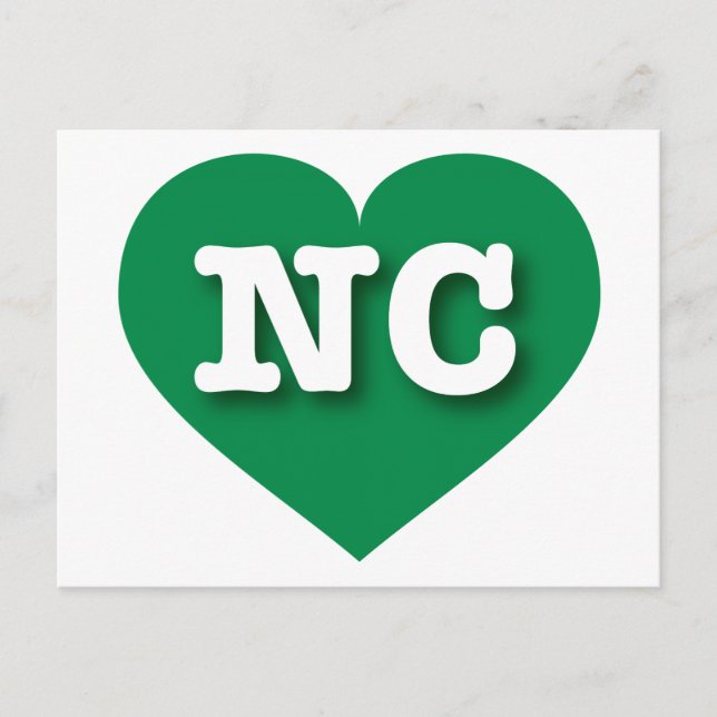 North Carolina Green Heart - I Liebe NC Postkarte (Vorderseite)