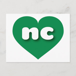 North Carolina green heart - I Liebe Postkarte