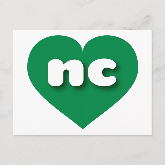 North Carolina green heart - I Liebe Postkarte (Vorderseite)