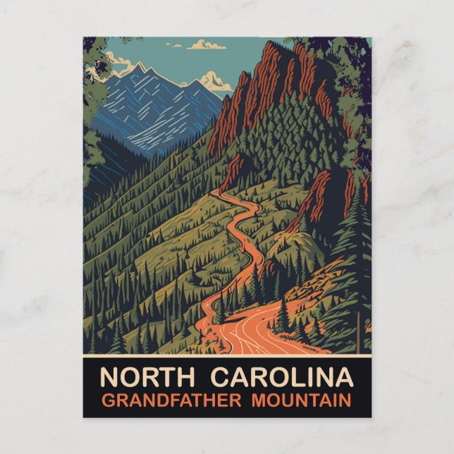 North Carolina, Großvater, Reisen Postkarte (Vorderseite)