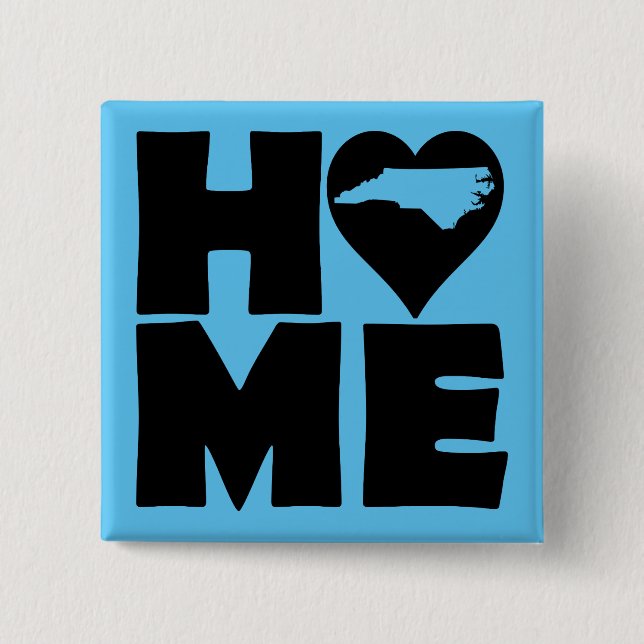 North Carolina Home Heart State Knopf Abzeichen Pi Button (Vorderseite)
